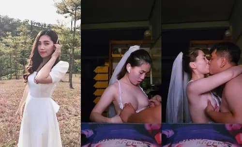 Nay em mặc bộ cô dâu siêu nứng để anh làm chú rể