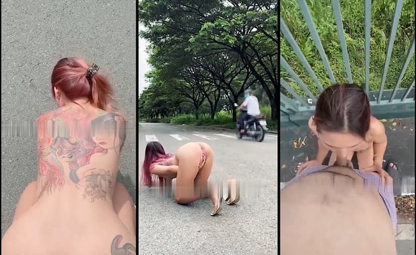 [Shock] Public siêu bạo . Chổng lồn giữa ban ngày cho người lạ xem bướm . Bú cu địt nhau như chốn không người . Đẳng cấp public